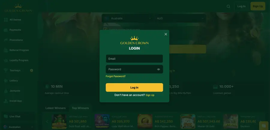 golden crown casino Gameplay
