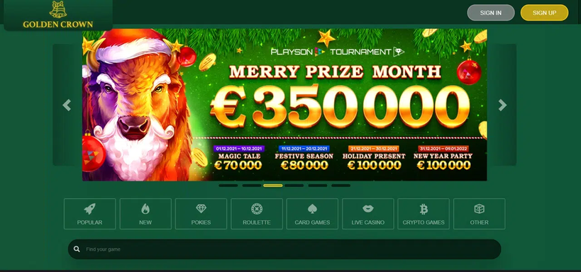 golden crown casino Gameplay